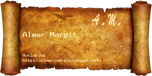 Almer Margit névjegykártya